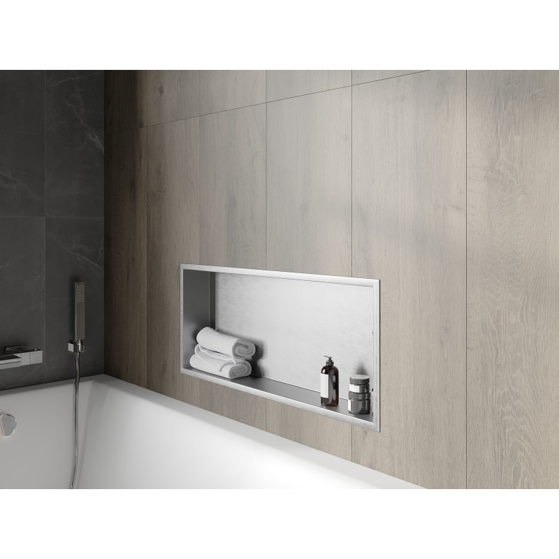 Mexen X-Wall-R nástenná polica s prírubou 75 x 30 cm, inox - 1910753010