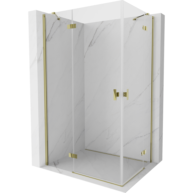 Mexen Mist H Duo sprchovací kút otvárací 70 x 120 cm, číry, zlatý - 8A5-070L-120P-50-00