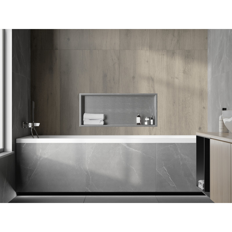 Mexen X-Wall-R nástenná polica s prírubou 75 x 30 cm, inox - 1910753010