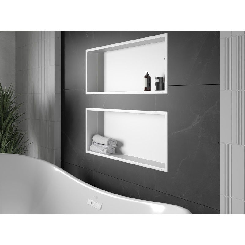 Mexen X-Wall-R nástenná polička s límcom 75 x 30 cm, biela - 1920753010