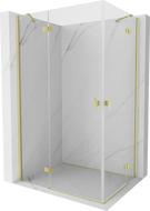 Mexen Mist H Duo sprchovací kút so závesnými dverami 80 x 120 cm, transparentný, zlatý kartáčovaný - 8A5-080L-120P-55-00