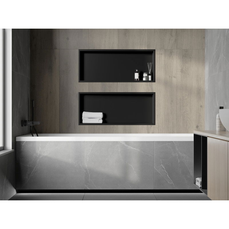 Mexen X-Wall-R polica s okrajom 75 x 30 cm, čierna - 1970753010