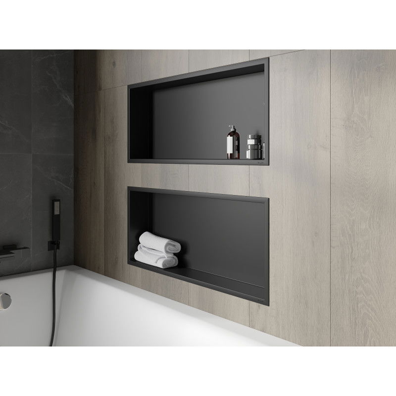 Mexen X-Wall-R polica s okrajom 75 x 30 cm, čierna - 1970753010