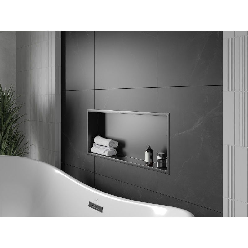 Mexen X-Wall-R polica s okrajom 75 x 30 cm, čierna - 1970753010