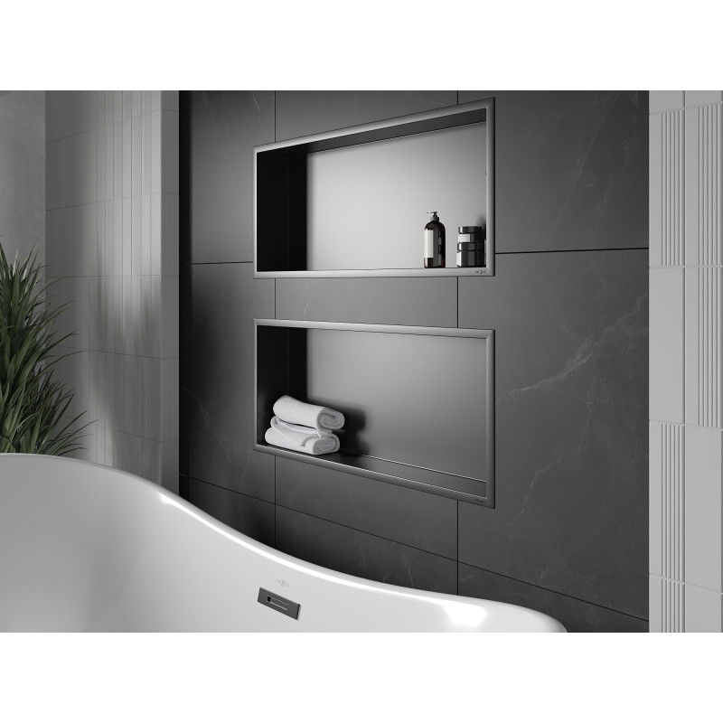 Mexen X-Wall-R polica s okrajom 75 x 30 cm, čierna - 1970753010