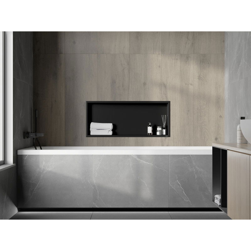 Mexen X-Wall-R polica s okrajom 75 x 30 cm, čierna - 1970753010