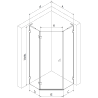 Mexen Lunar L päťuholníková sprchová kabína výklopná ľavá 100 x 80 cm, transparentná, chróm - 831L-100L-080P-01-00-L