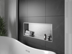 Mexen X-Wall-R nástenná polica s obrubou 90 x 30 cm, inox - 1910903010