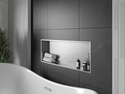 Mexen X-Wall-R zapustená polička s okrajom 90 x 30 cm, inox - 1910903010