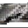 Mexen Lunar L päťuholníkový sprchový kút výklopný ľavý 80 x 90 cm, transparentný, zlatý kartáčovaný - 831L-080L-090P-55-00-L