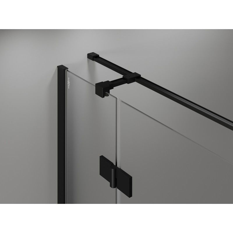 Mexen Mist-H T right-swing shower cabin 85 x 90 cm, transparent, black - 8A5T-085-090-70-00-P
