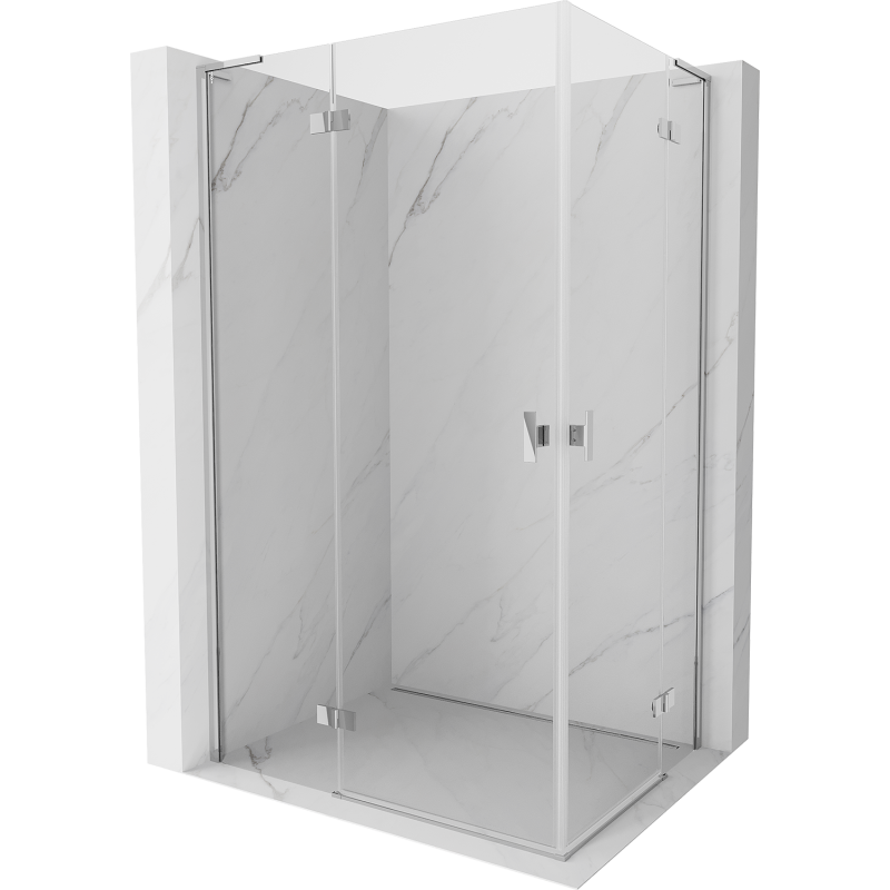 Mexen Mist H L Duo sprchovací kút otváracie dvere 80 x 90 cm, transparentný, chróm - 8A5L-080L-090P-01-00