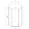 Mexen Lunar L päťuholníková sprchová kabína otváracia pravá 100 x 100 cm, transparentná, chróm - 831L-100P-100L-01-00-P