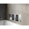 Mexen X-Wall-R výklenková polica s prírubou a poličkou 90 x 30 cm, inox - 1910903010S