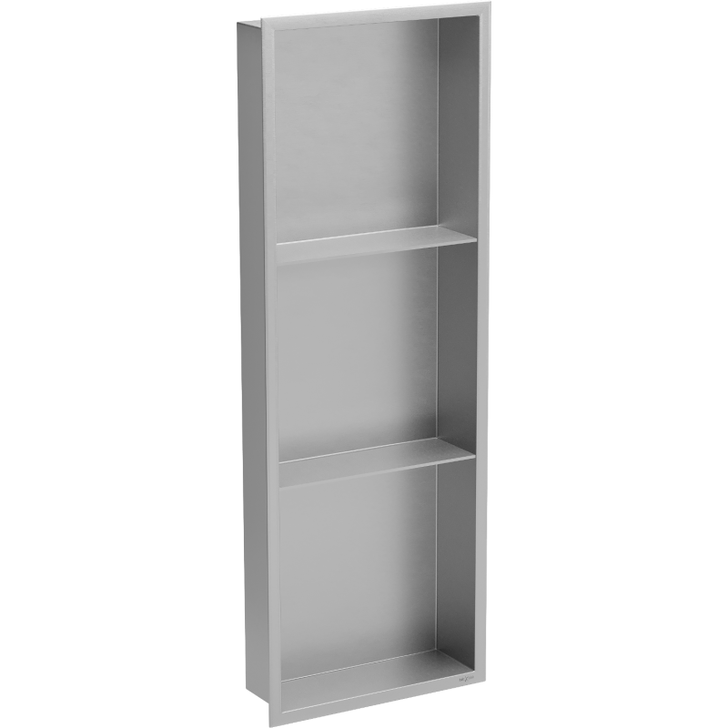 Mexen X-Wall-R výklenková polica s prírubou a poličkou 90 x 30 cm, inox - 1910903010S