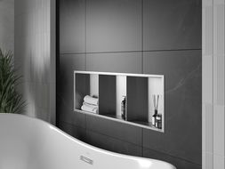 Mexen X-Wall-R nástenná polica s lemom a policou 90 x 30 cm, inox - 1910903010S