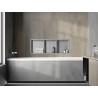 Mexen X-Wall-R výklenková polica s prírubou a poličkou 90 x 30 cm, inox - 1910903010S