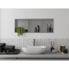 Mexen X-Wall-R výklenková polica s prírubou a poličkou 90 x 30 cm, inox - 1910903010S