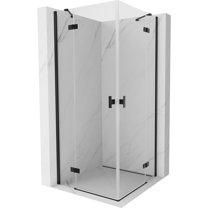 Mexen Mist H Duo sprchovací kút 85 x 85 cm, priehľadný, čierny - 8A5-085L-085P-70-00