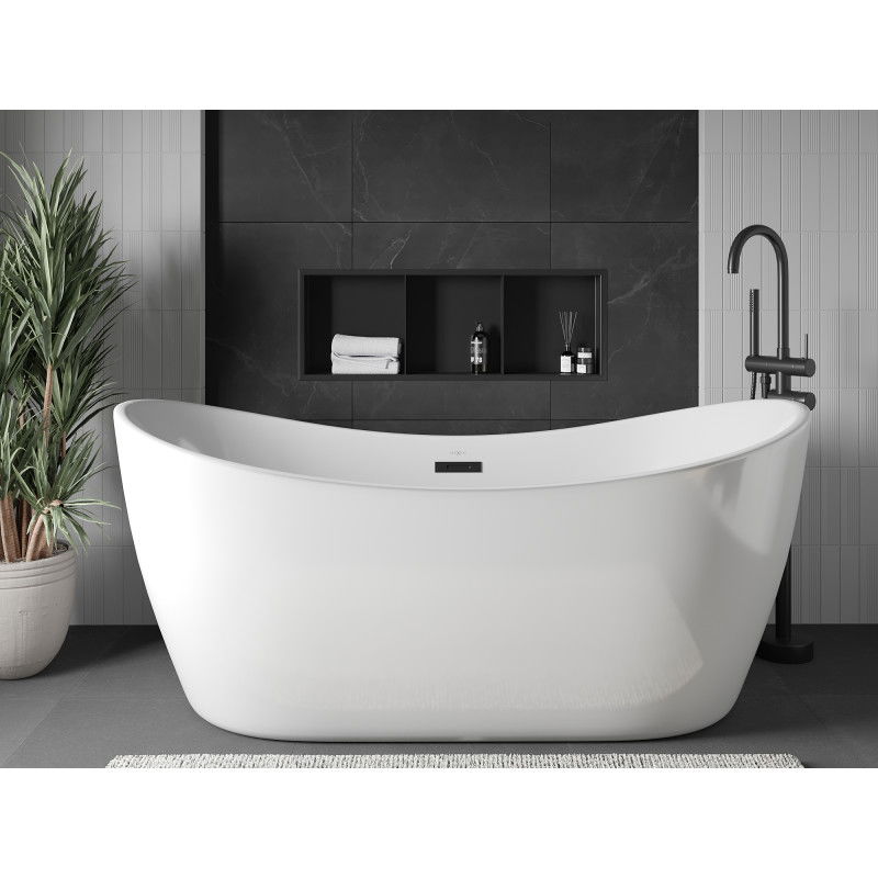 Mexen X-Wall-R vstavaná polička s lemom a policou 90 x 30 cm, čierna - 1970903010S