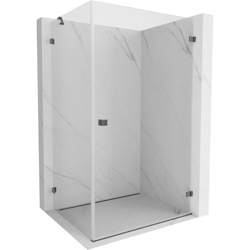 Mexen Lunar-B sprchovací kút výklopný pravý 100 x 90 cm, transparentný, brúsená gun gray - 832-100-090-66-00-P