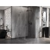 Mexen Lunar-B sprchový kút otočný pravý 100 x 100 cm, priehľadný, brúsená gun gray - 832-100-100-66-00-P