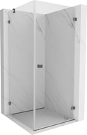 Mexen Lunar-B sprchový kút, pravé otváranie 100 x 100 cm, transparentný, kartáčovaný gunmetal šedý - 832-100-100-66-00-P