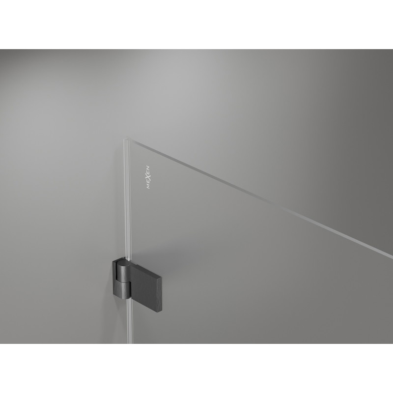 Mexen Lunar-B sprchový kút otočný pravý 100 x 100 cm, priehľadný, brúsená gun gray - 832-100-100-66-00-P