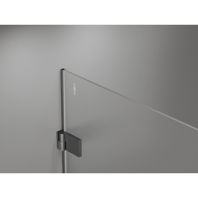 Mexen Lunar-B sprchový kút otočný pravý 100 x 100 cm, priehľadný, brúsená gun gray - 832-100-100-66-00-P