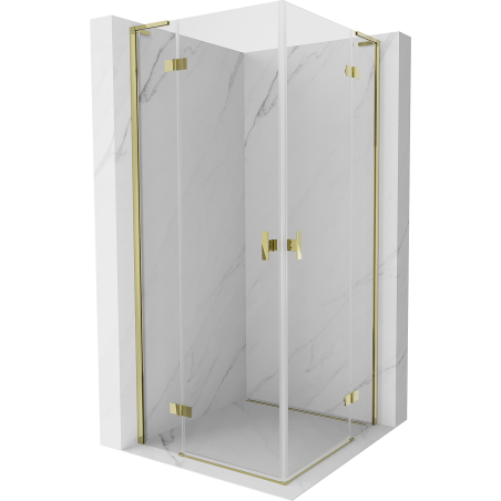 Mexen Mist-H L Duo sprchový kút 70 x 70 cm, priehľadný, zlatý - 8A5L-070L-070P-50-00