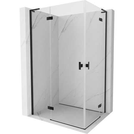 Mexen Mist-H L Duo sprchový kút 105 x 70 cm, priehľadný, čierny - 8A5L-105L-070P-70-00