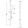 Mexen DS22 posuvná sprchová súprava, čierna - 785224583-70