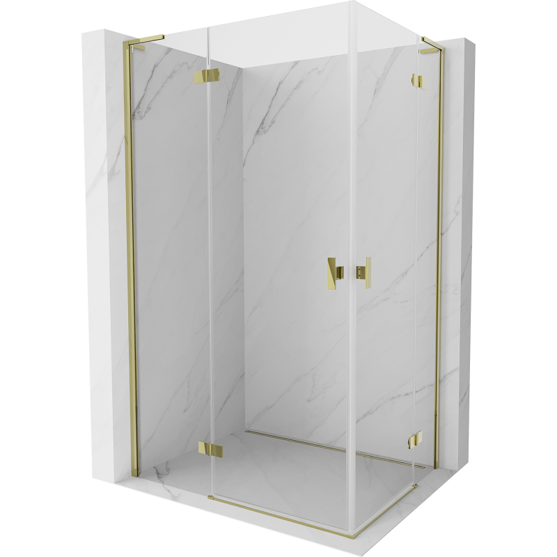 Mexen Mist-H L Duo sprchovací kút 115 x 70 cm, číry, zlatý - 8A5L-115L-070P-50-00