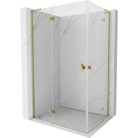 Mexen Mist-H L Duo sprchovací kút 115 x 70 cm, číry, zlatý - 8A5L-115L-070P-50-00