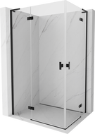Mexen Mist-H L Duo sprchový kút otvárací ľavý 105 x 85 cm, transparentný, čierny - 8A5L-105L-085P-70-00