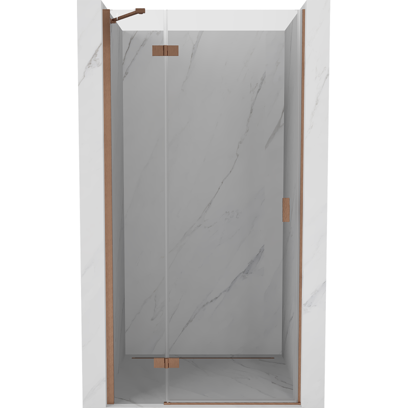 Mexen Mist-H sprchové dvere výklopné ľavé 115 cm, transparentné, brúsená meď - 8A5-115-000-65-00-L