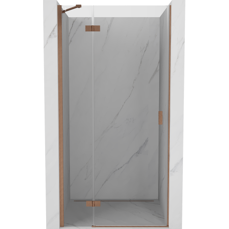 Mexen Mist-H sprchové dvere výklopné ľavé 115 cm, transparentné, brúsená meď - 8A5-115-000-65-00-L