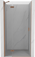Mexen Mist-H sprchové dvere výklopné ľavé 115 cm, transparentné, brúsená meď - 8A5-115-000-65-00-L