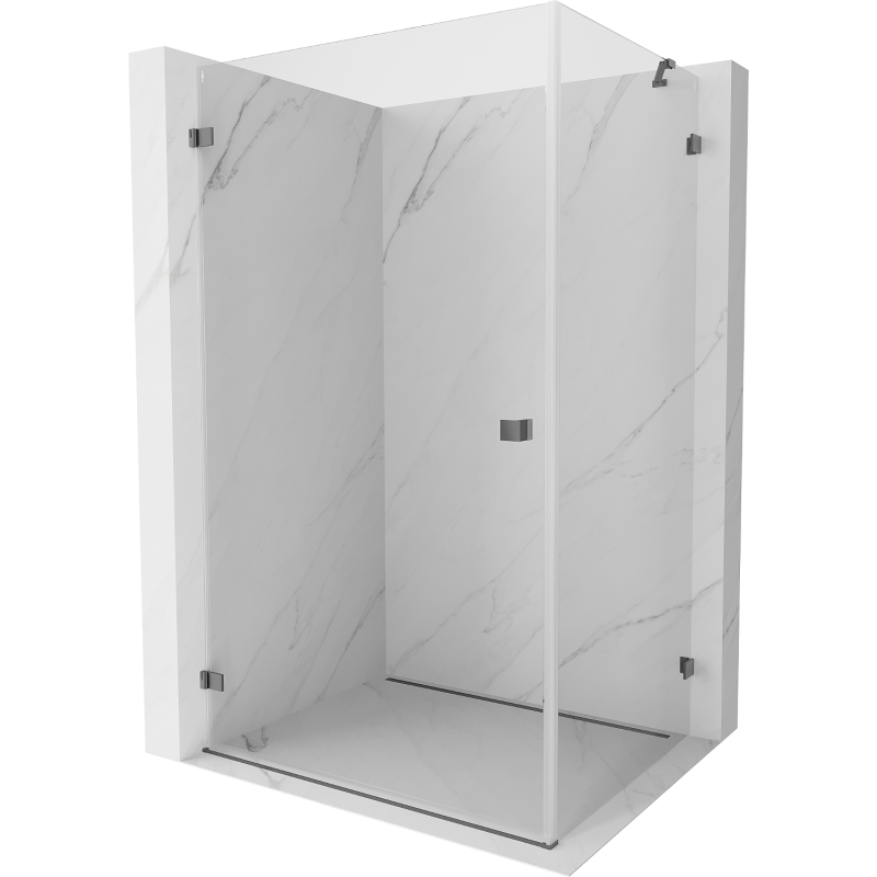 Mexen Lunar-B sprchový kút výkyvný ľavý 85 x 70 cm, transparentný, gun metal - 832-085-070-95-00-L