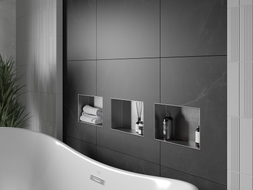 Mexen X-Wall-NR nástenná polica bez príruby 30 x 20 cm, inox - 1911302010