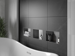 Mexen X-Wall-NR zapustená polica bez obruby 30 x 20 cm, inox - 1911302010