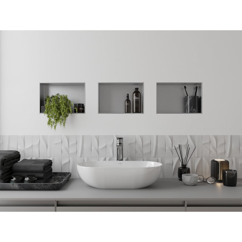 Mexen X-Wall-NR zapustená polica bez lemovania 30 x 20 cm, inox - 1911302010