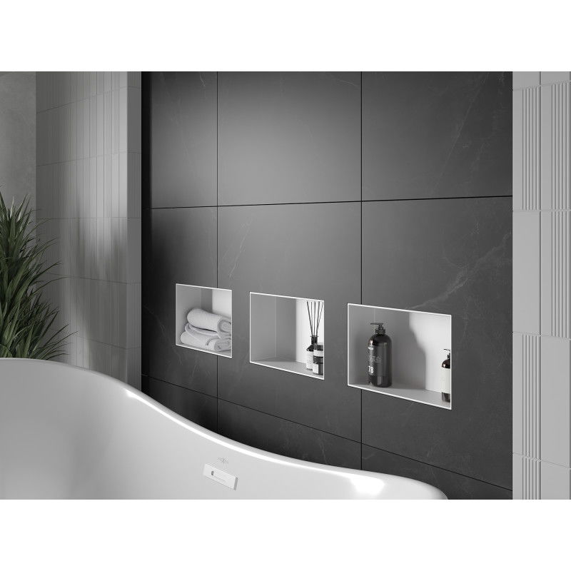 Mexen X-Wall-NR výklenková polica bez goliera 30 x 20 cm, biela - 1921302010