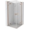 Mexen Mist-H L Duo sprchová kabína otočná 70 x 70 cm, priehľadná, kartáčovaná meď - 8A5L-070L-070P-65-00