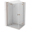 Mexen Mist-H L Duo sprchovací kút, otvárací 80 x 70 cm, transparentný, brúsená meď - 8A5L-080L-070P-65-00
