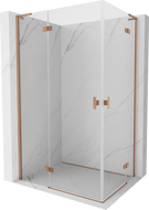 Mexen Mist-H L Duo sprchový kút otvárací 100 x 70 cm, priehľadný, brúsená meď - 8A5L-100L-070P-65-00