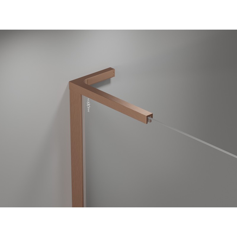 Mexen Mist-H L Duo sprchovací kút s ľavým otváraním 120 x 75 cm, transparentný, brúsená meď - 8A5L-120L-075P-65-00
