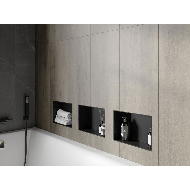 Mexen X-Wall-NR nástenná polica bez obruby 30 x 20 cm, čierna - 1971302010