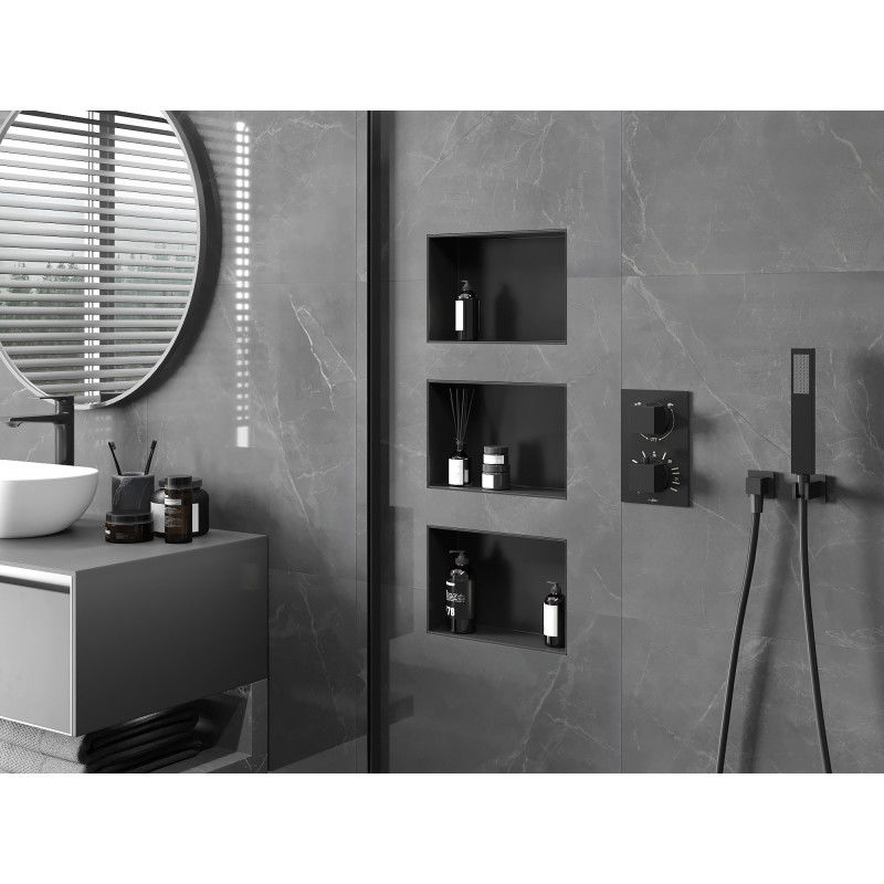 Mexen X-Wall-NR nástenná polica bez obruby 30 x 20 cm, čierna - 1971302010