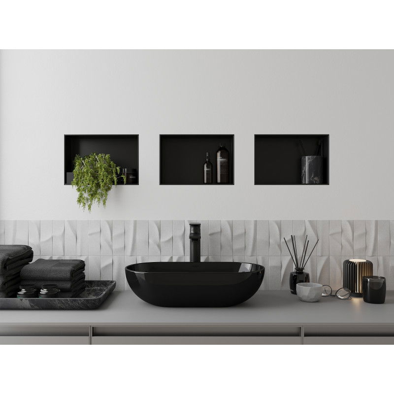 Mexen X-Wall-NR nástenná polica bez obruby 30 x 20 cm, čierna - 1971302010